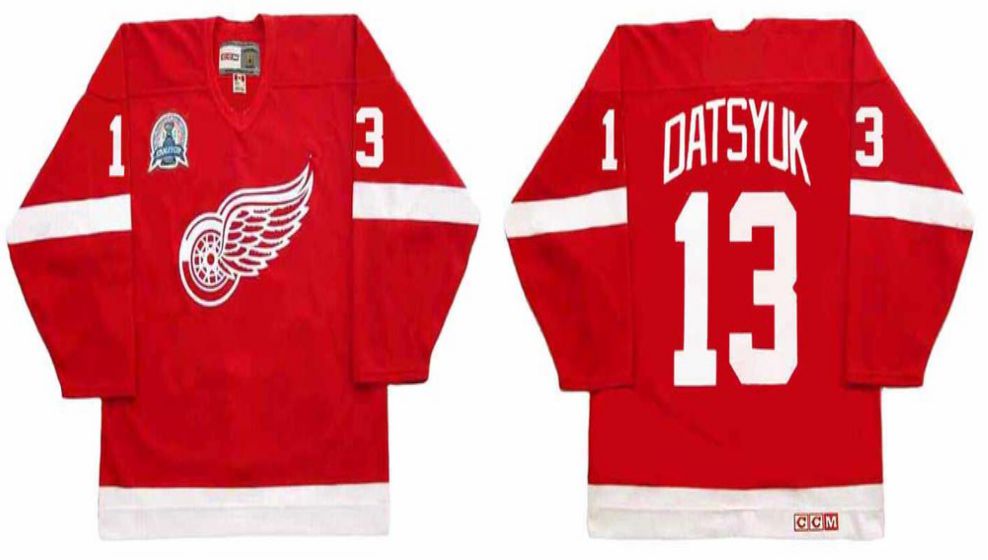 2019 Men Detroit Red Wings 13 Datsyuk Red CCM NHL jerseys